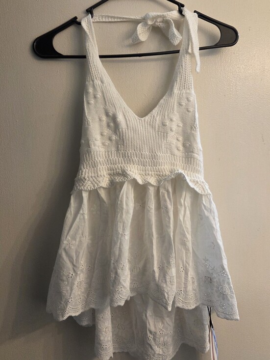 Cider Tops - Cider White Babydoll Halter Top